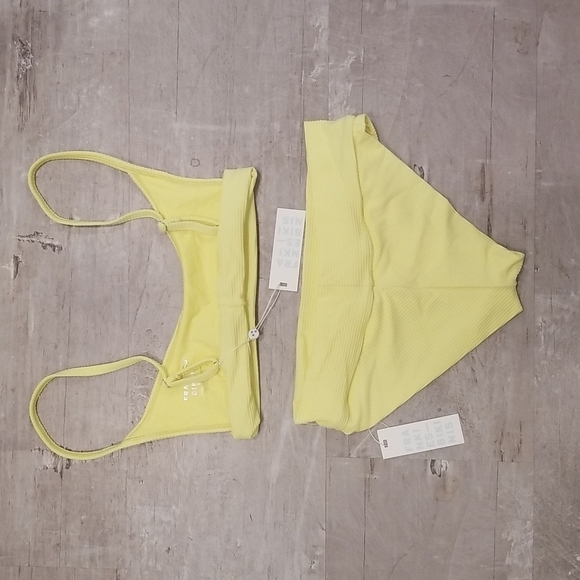 💕FRANKIE'S💕 Gavin Ribbed Bikini ~ Scoop Top (S) + Cheeky Bottom (M) Yellow NWT - Picture 13 of 16